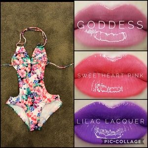 Like NEW! Girly and flirty floral cutout one piece